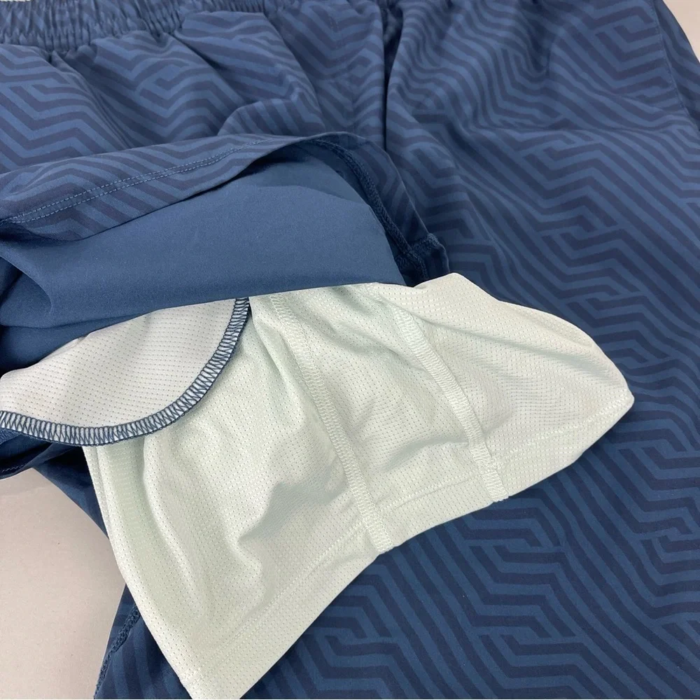Peloton Turin Shorts Blue Logo Athletic Lined Men's Size Large 8